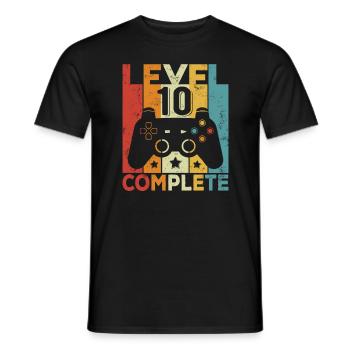 Level 10 Complete 10 Birthday Boy Girls - Men's T-Shirt - black - Front - AI Model Male 178 light (178cm)