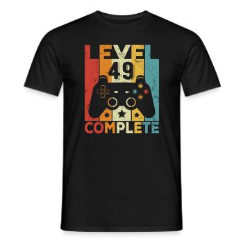 Level 49 Complete Birthday 49 Years Man Woman - Men's T-Shirt - black - Front - AI Model Male 178 light (178cm)