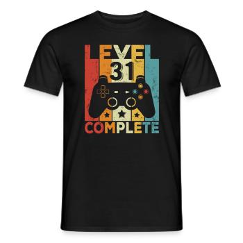 Level 31 Complete Birthday 31 Years Man Woman - Men's T-Shirt - black - Front - AI Model Male 178 light (178cm)