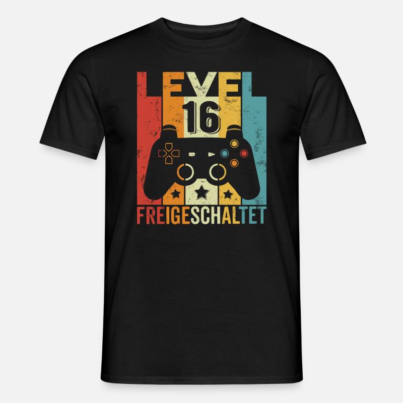 Level 16 Freigeschaltet Geburtstag Junge Mädchen - Männer T-Shirt - Schwarz