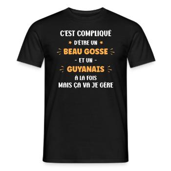 Compliqué beau gosse et guyanais - T-shirt homme - noir - Devant - AI Model Male 178 light (178cm)
