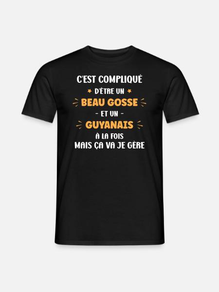 Compliqué beau gosse et guyanais - T-shirt homme - noir