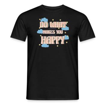 Faites ce qui vous rend heureux La vie Stars Clouds - T-shirt homme - noir - Devant - AI Model Male 178 light (178cm)