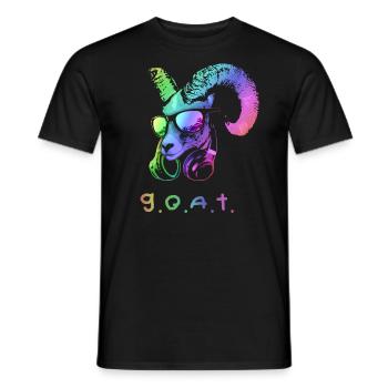El animal de música de cabra genial y divertido - T-shirt homme - noir - Devant - AI Model Male 178 light (178cm)