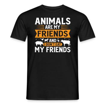 Je ne mange pas un ami animal bovin végétarien - T-shirt homme - noir - Devant - AI Model Male 178 light (178cm)