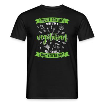 Je ne mange pas un ami animal bovin végétarien - T-shirt homme - noir - Devant - AI Model Male 178 light (178cm)