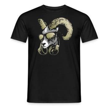 DJ Goat Bling Bling Music Animal con auriculares - T-shirt homme - noir - Devant - AI Model Male 178 light (178cm)