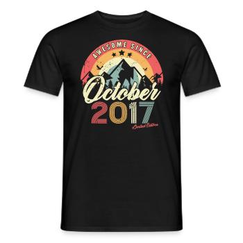 Cadeau D'anniversaire En Octobre 2017 Vintage - T-shirt homme - noir - Devant - AI Model Male 178 light (178cm)