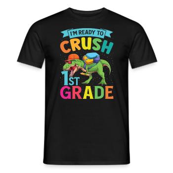 Ready Crush T-Rex Dinosaures de 1ère Classe - T-shirt homme - noir - Devant - AI Model Male 178 light (178cm)