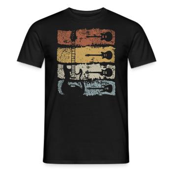 Rétro Guitare Musicien Guitariste Rock Musique - T-shirt homme - noir - Devant - AI Model Male 178 light (178cm)