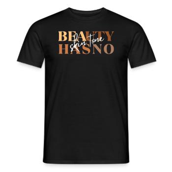 La beauté n’a pas de couleur de peau - T-shirt homme - noir - Devant - AI Model Male 178 light (178cm)