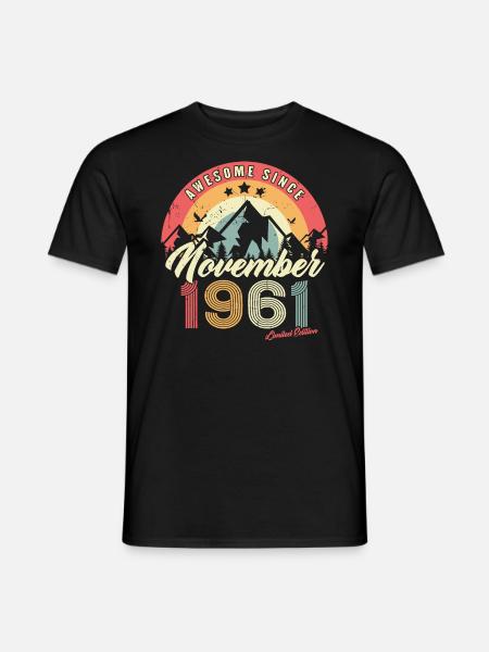 Cadeau D'anniversaire En Novembre 1961 Vintage - T-shirt homme - noir