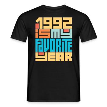 1992 is my favorite year 30 years anniversary - Men's T-Shirt - black - Front - AI Model Male 178 light (178cm)