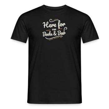 Here for the Beer Feed Festival Bavaria for the breasts - Men's T-Shirt - black - Front - AI Model Male 178 light (178cm)