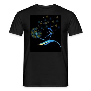 Pissenlit Fille Ukraine Liberté Drapeau ukrainien - T-shirt homme - noir - Devant - AI Model Male 178 light (178cm)