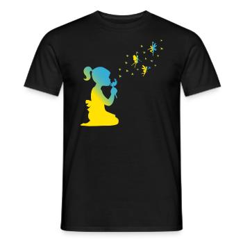 Pissenlit Fille Ukraine Liberté Drapeau ukrainien - T-shirt homme - noir - Devant - AI Model Male 178 light (178cm)