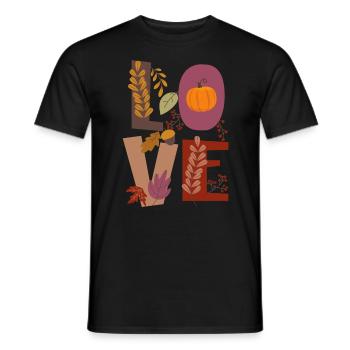 Amour Amour Automne Gratitude Citrouille - T-shirt homme - noir - Devant - AI Model Male 178 light (178cm)