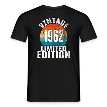 Année de naissance 1962 Vintage Limited Edition Retro - T-shirt homme - noir - Devant - AI Model Male 178 light (178cm)