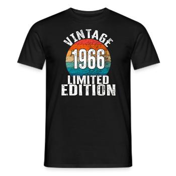 Year of birth 1966 Vintage Limited Edition Retro - Men's T-Shirt - black - Front - AI Model Male 178 light (178cm)