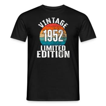 Année de naissance 1952 Vintage Limited Edition Retro - T-shirt homme - noir - Devant - AI Model Male 178 light (178cm)