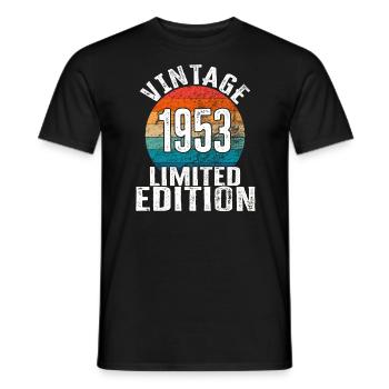Year of birth 1953 Vintage Limited Edition Retro - Men's T-Shirt - black - Front - AI Model Male 178 light (178cm)