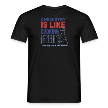 Сhemistry is like wooden spoon School Science - Men's T-Shirt - black - Front - AI Model Male 178 light (178cm)