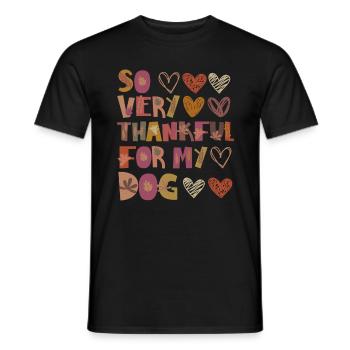 Reconnaissant pour mon chien Chien Automne Gratitude - T-shirt homme - noir - Devant - AI Model Male 178 light (178cm)