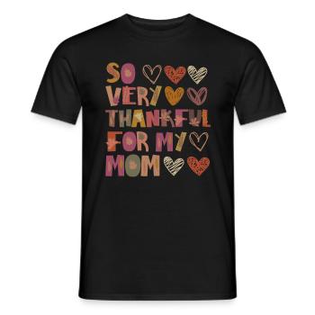 Thankful for my mom Autumn Mama Gratitude - Men's T-Shirt - black - Front - AI Model Male 178 light (178cm)