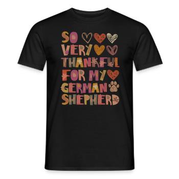 Reconnaissant pour le berger allemand Autumn Grateful - T-shirt homme - noir - Devant - AI Model Male 178 light (178cm)