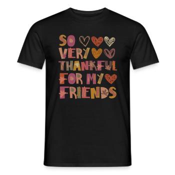 Merci pour mes amis Autumn Friendship Merci - T-shirt homme - noir - Devant - AI Model Male 178 light (178cm)