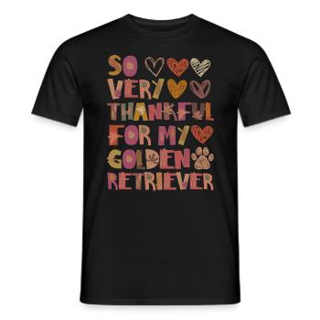 Thankful for Golden Retriever Autumn Gratitude - Men's T-Shirt - black - Front - AI Model Male 178 light (178cm)
