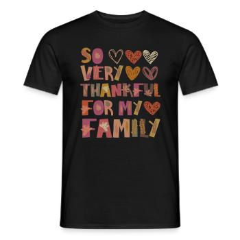 Merci pour ma famille Autumn Family Merci - T-shirt homme - noir - Devant - AI Model Male 178 light (178cm)