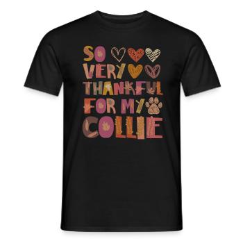 Reconnaissant pour ma gratitude d’automne Collie Dog - T-shirt homme - noir - Devant - AI Model Male 178 light (178cm)