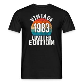 Année de naissance 1983 Vintage Limited Edition Retro - T-shirt homme - noir - Devant - AI Model Male 178 light (178cm)