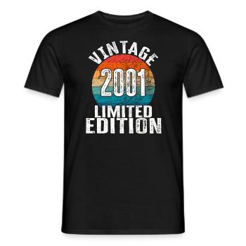 Year of birth 2001 Vintage Limited Edition Retro - Men's T-Shirt - black - Front - AI Model Male 178 light (178cm)