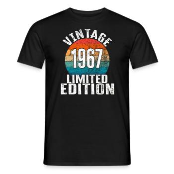 Année de naissance 1967 Vintage Limited Edition Retro - T-shirt homme - noir - Devant - AI Model Male 178 light (178cm)