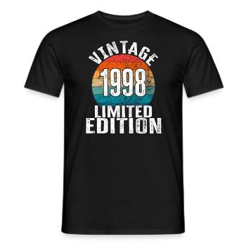 Year of birth 1998 Vintage Limited Edition Retro - Men's T-Shirt - black - Front - AI Model Male 178 light (178cm)