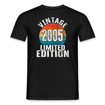 Année de naissance 2005 Vintage Limited Edition Retro - T-shirt homme - noir - Devant - AI Model Male 178 light (178cm)