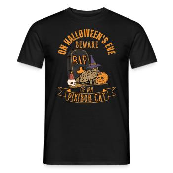 Süße und gruselige Pixiebob Katze Halloween - Männer T-Shirt - Schwarz - Vorne - AI Model Male 178 light (178cm)
