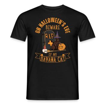 Süße und gruselige Havana Halloween Katze - Männer T-Shirt - Schwarz - Vorne - AI Model Male 178 light (178cm)