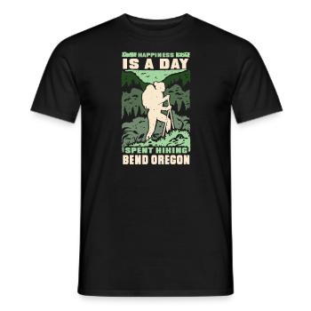 Happiness is spent Bend Oregon Park hiking - Men's T-Shirt - black - Front - AI Model Male 178 light (178cm)