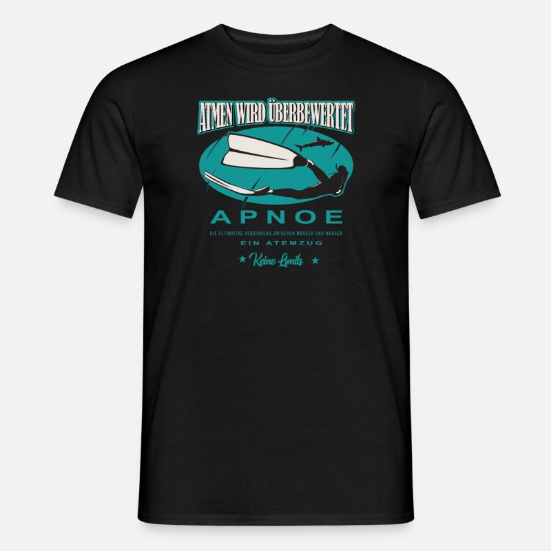 Freediving Apnoe Atmen wird überbewertet Geschenk - Männer T-Shirt - Schwarz