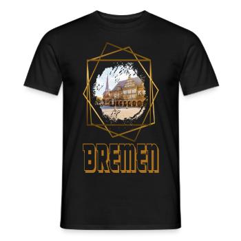 Brême Allemagne Ville Skyline Gold Home - T-shirt homme - noir - Devant - AI Model Male 178 light (178cm)