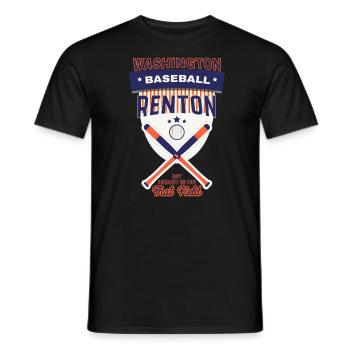 Renton Baseball My heart is on this field - Men's T-Shirt - black - Front - AI Model Male 178 light (178cm)