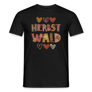 Herbst Wald im Herbst Dankbarkeit Blätter - Männer T-Shirt - Schwarz - Vorne - AI Model Male 178 light (178cm)