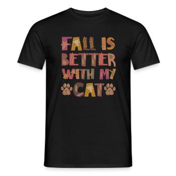 L’automne est meilleur avec mon chat Chat Autumn Grateful - T-shirt homme - noir - Devant - AI Model Male 178 light (178cm)