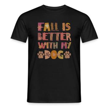 L’automne est meilleur avec mon chien Chien Automne Gratitude - T-shirt homme - noir - Devant - AI Model Male 178 light (178cm)