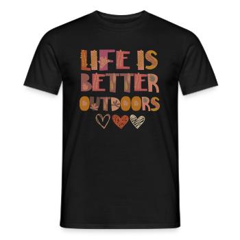 Forest Nature in Autumn Gratitude Leaves - Men's T-Shirt - black - Front - AI Model Male 178 light (178cm)