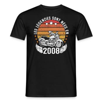 Les Légendes Sont Nées En 2008 - T-shirt homme - noir - Devant - AI Model Male 178 light (178cm)