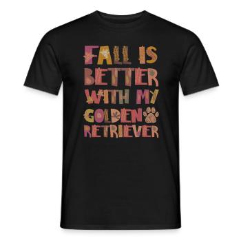 Thankful for Golden Retriever Autumn Gratitude - Men's T-Shirt - black - Front - AI Model Male 178 light (178cm)